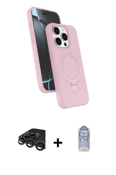 MARSİLYAN™- iPhone 15 Pro Max Kılıf İz Işık Koleksiyonu - Siyah Joko Magic 5D Cam + Raze Metal Kamera Lens - LT ürün görseli 1