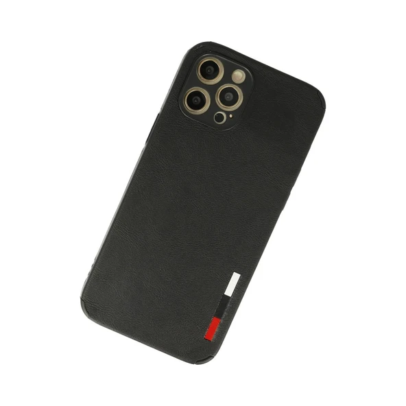 İphone 12 Pro Max Kılıf Loop Deri Silikon - Siyah - Resim 3