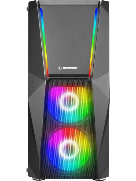 Rampage X-Force 3 xRGB Fanlı 600W 80 Plus Bronze Tempered Camlı Gaming Oyuncu Kasası OUTLET ürün görseli 1
