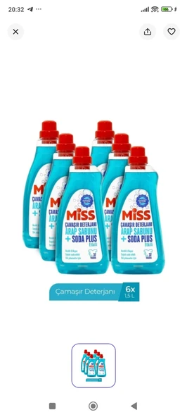 Miss çamaşır deterjanı Arap sabunu+soda plus etkilikili ürün görseli 1