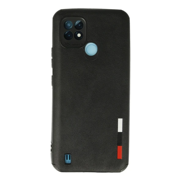 Realme C21 Kılıf Loop Deri Silikon - Siyah ürün görseli 1