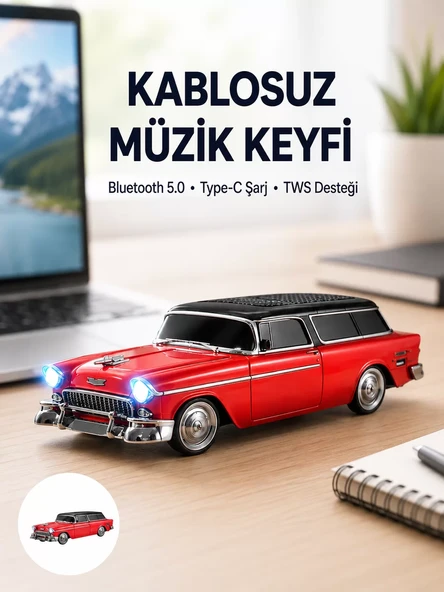 Vintage Tasarımlı LED Işıklı Bluetooth Hoparlör 10W ürün görseli 1