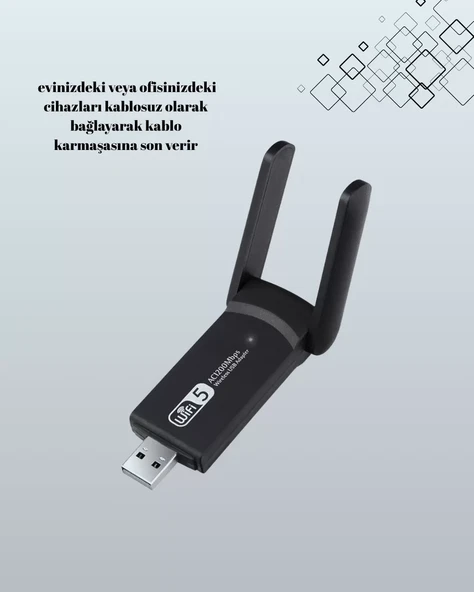 USB WiFi Adaptör - 1200 Mbps Hız - Resim 3