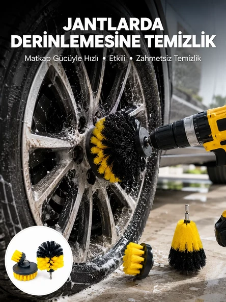 Derinlemesine Temizlik İçin Dayanıklı Kıllı Matkap Fırçası Başlığı ürün görseli 1