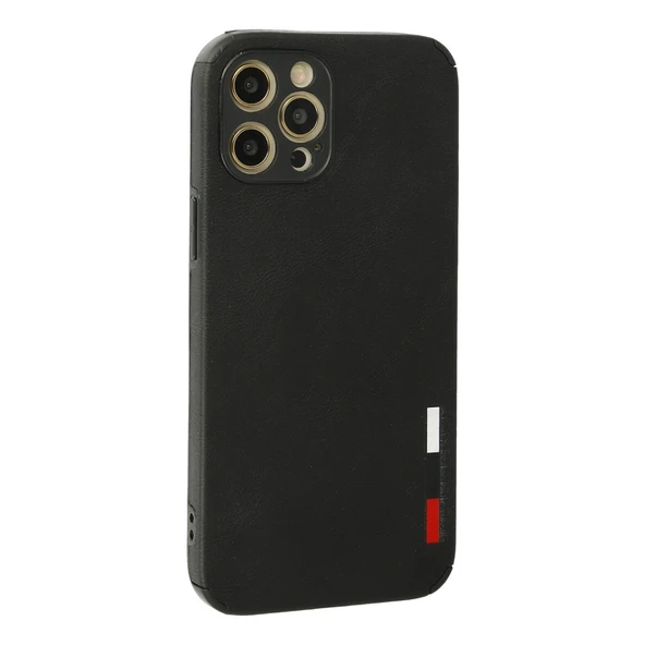 İphone 12 Pro Max Kılıf Loop Deri Silikon - Siyah - Resim 2