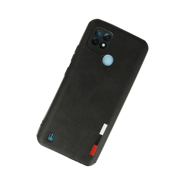 Realme C21 Kılıf Loop Deri Silikon - Siyah - Resim 2