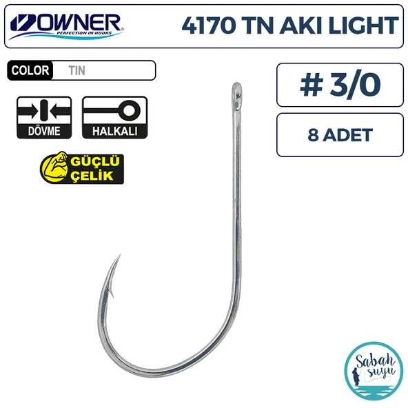 Owner 4170 TN Aki Light Delikli İğne Beyaz #3/0 (8 Adet) ürün görseli 1