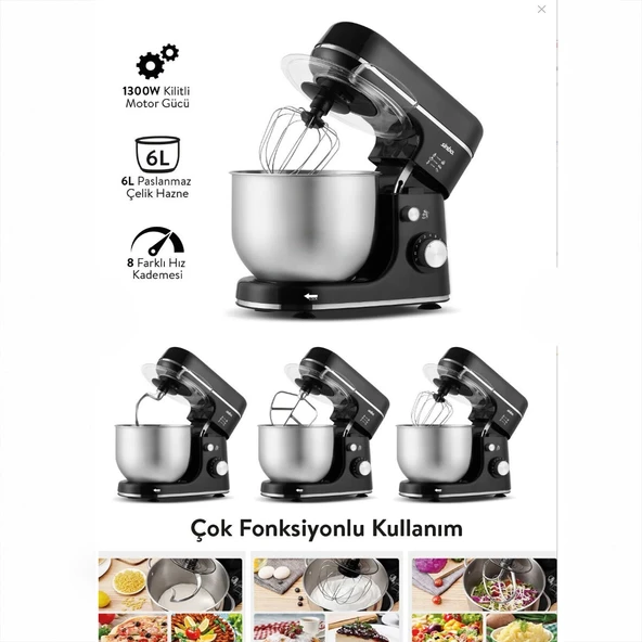 Sinbo Standlı Mikser - Siyah Renk - 12 Litre Hazne ürün görseli 1
