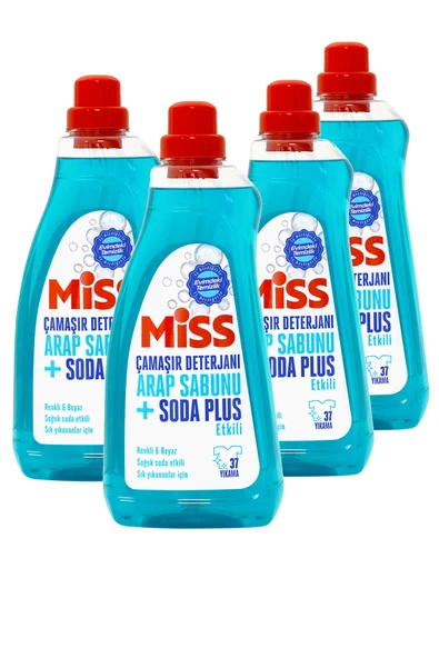 Miss Sıvı Çamaşır Deterjanı Arap Sabunu + Soda Etkili 1500 ml X 4 Adet ürün görseli 1