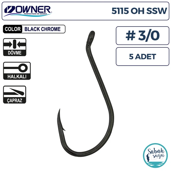 Owner 5115 OH SSW Delikli İğne #3/0 (5 Adet) Siyah ürün görseli 1