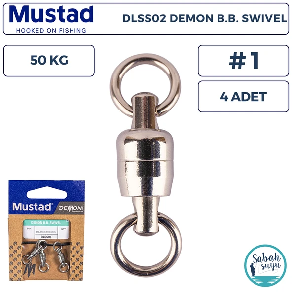 Mustad Demon DLSS02 Bilyalı Fırdöndü #1 50kg (4 Adet) ürün görseli 1