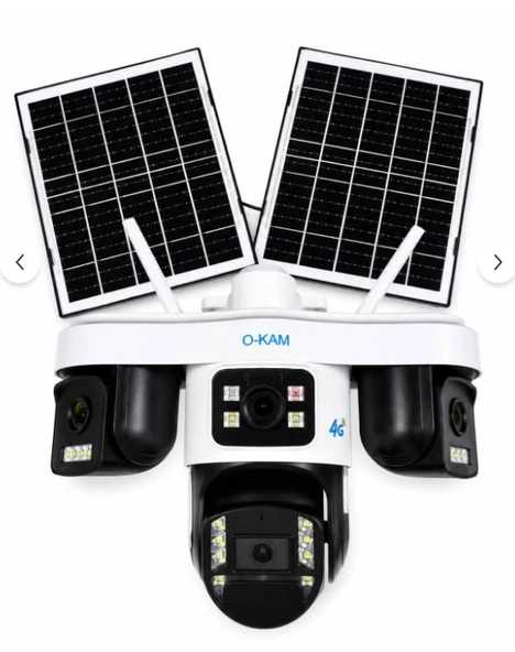 4 kameralı 12mp 4G Solar Sim Kartlı Çift Güneş Panelli OK-335PREMiUM4G Güvenlik Kamerası 1 Yıl Hat Dahil ürün görseli 1
