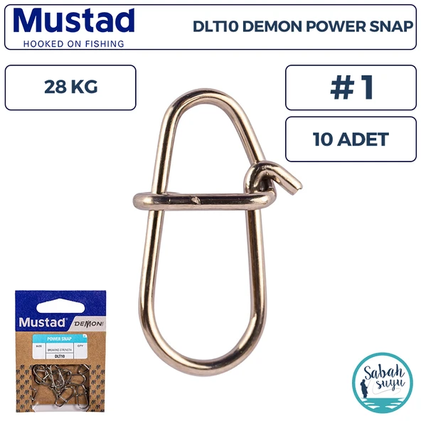 Mustad Demon DLT10 Power Snap Klips #1 28kg (10 Adet) ürün görseli 1
