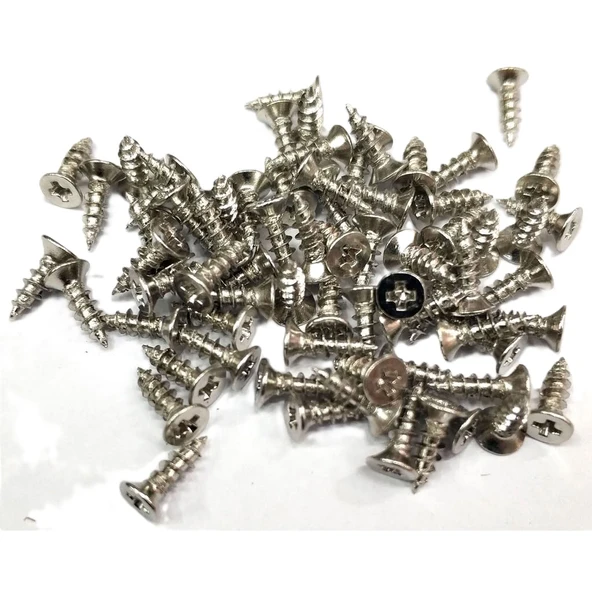Nikel 1000 Adet Klips Vidası 2,3x7,5 mm YHB, İthal - Konik Başlı Kutu Ayak, Askı, Mini Vida ürün görseli 1