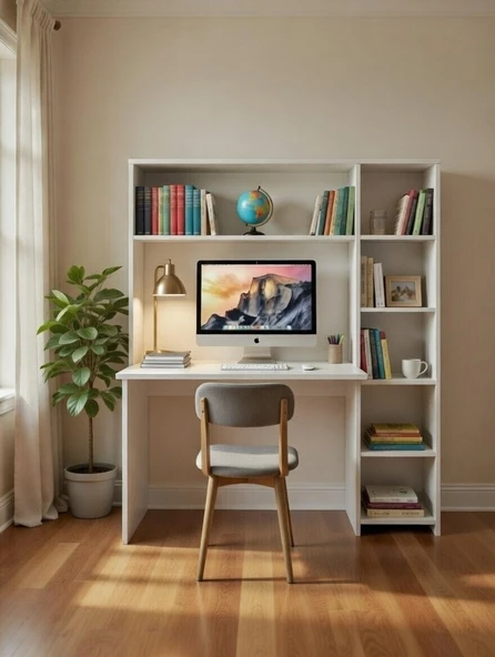 Pema Home %100MDF KİTAPLIKLI ÇALIŞMA MASASI ürün görseli 1