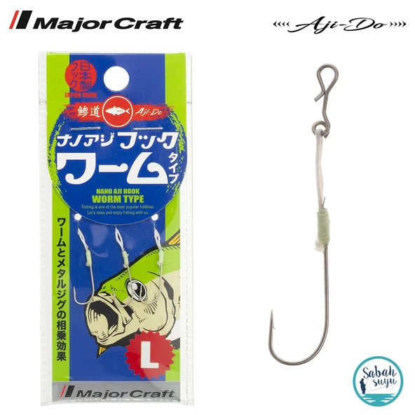 Major Craft NanoAji Asist İğne #L Worm Type (3 Adet) ürün görseli 1