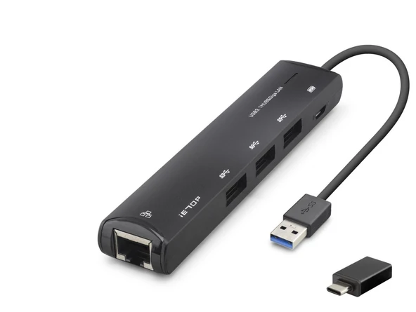 Usb Type-c 3.2 Gen1 Hub Gigabit Lan 4 Port 5 Gbps Siyah HDX7897 ürün görseli 1