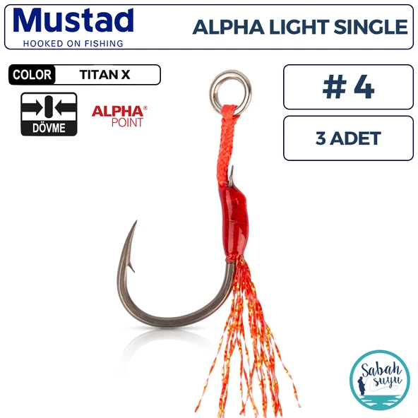 Mustad AS1 AP Light Tekli Asist İğne TX #4 (3 Adet) ürün görseli 1