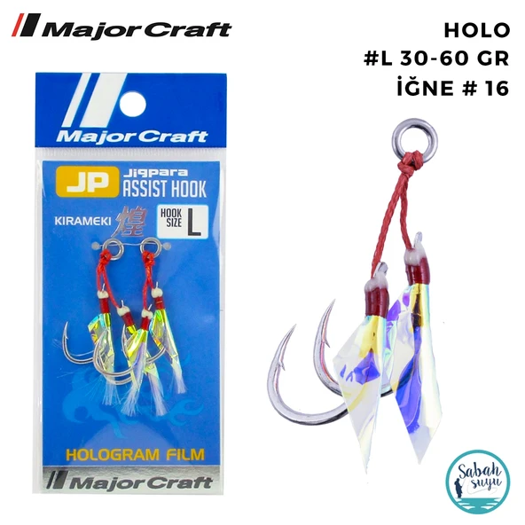 Major Craft Jigpara Çiftli Asist İğne Holo #L 30-60gr (2 Adet) ürün görseli 1