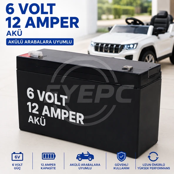 6 VOLT 12 AMPER AKÜ PİLSAN TRAKTÖR UYUMLU AKÜLÜ ARABA AKÜSÜ ürün görseli 1