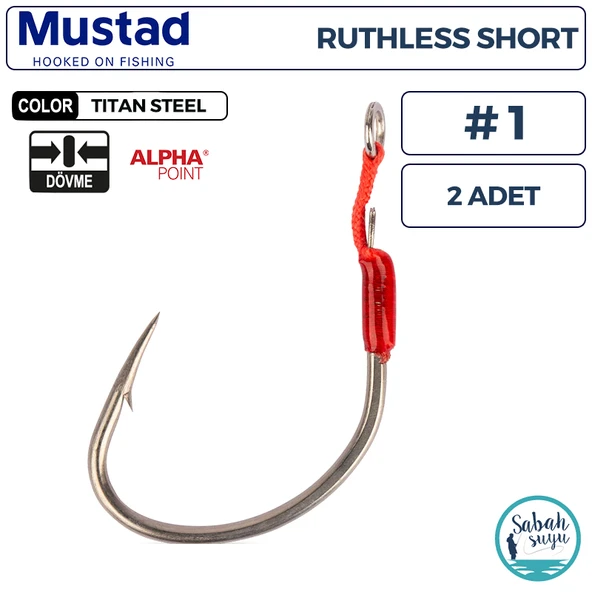 Mustad AS5 AP Ruthless Short Tekli Asist İğne TS #1 (2 Adet) ürün görseli 1