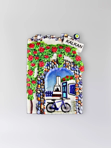 KALKAN Polyester Kabartmalı Magnet 5,5 x 7 cm Dekoratif Hediyelik Buzdolabı Süsü (Kod:1567) ürün görseli 1