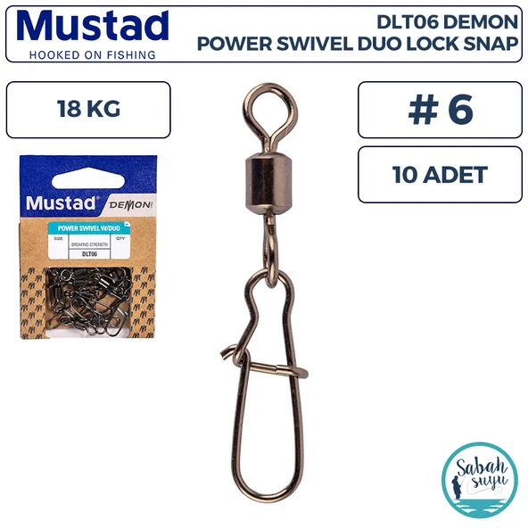 Mustad Demon DLT06 Klipsli Fırdöndü #6 18kg (10 Adet) ürün görseli 1