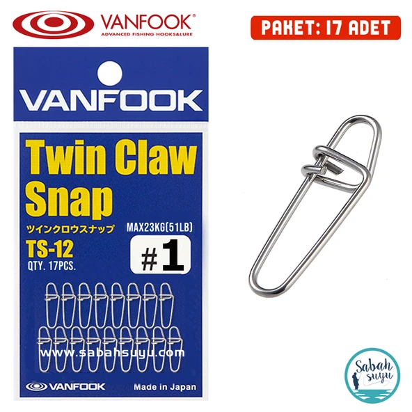Vanfook Twin Claw Snap TS-12 Silver #1 12mm 51lb/23kg (17Ad) ürün görseli 1