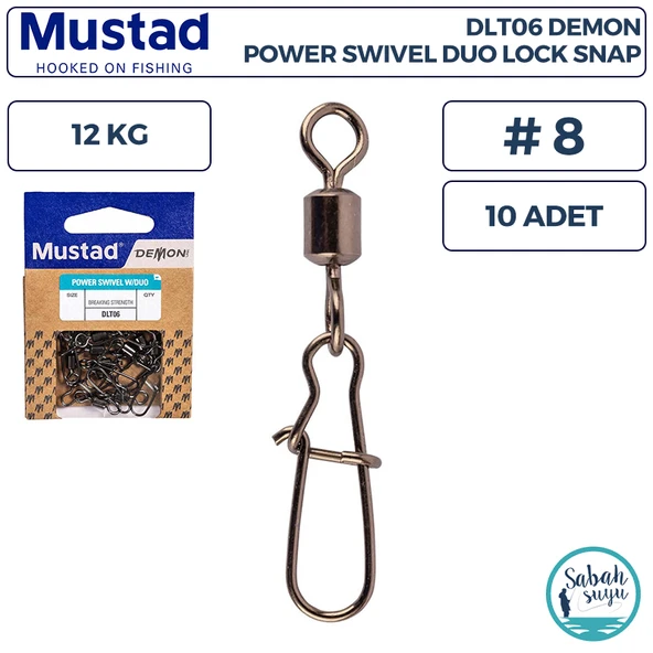 Mustad Demon DLT06 Klipsli Fırdöndü #8 12kg (10 Adet) ürün görseli 1