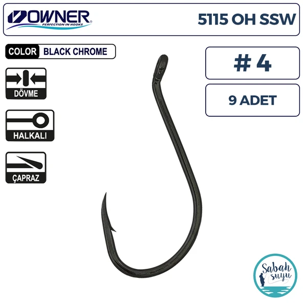 Owner 5115 OH SSW Delikli İğne #4 (9 Adet) Siyah ürün görseli 1