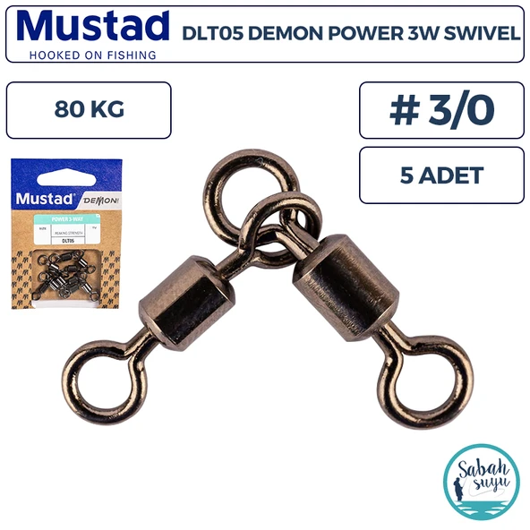 Mustad Demon DLT05 Kombi Fırdöndü #3/0 80kg (5 Adet) ürün görseli 1