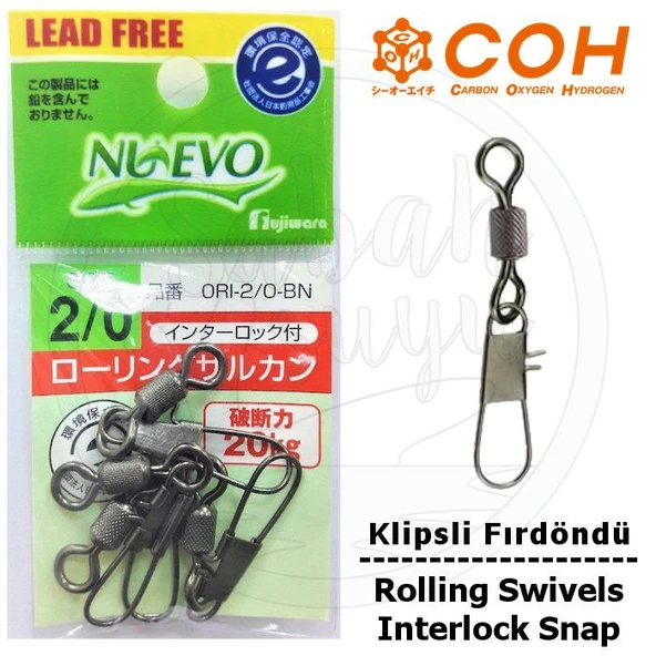 COH Klipsli Fırdöndü #2/0 20kg (Interlock Snap) ürün görseli 1