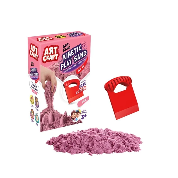03688 , Aksesuarlı Pembe Kinetik Oyun Kumu 500 gr ürün görseli 1