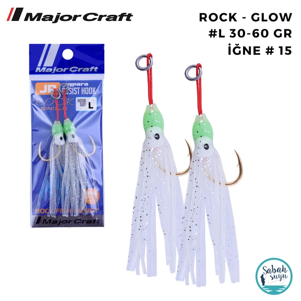 Major Craft Jigpara Tekli Asist İğne Rock #L 30-60gr Glow (2 Adet) ürün görseli 1