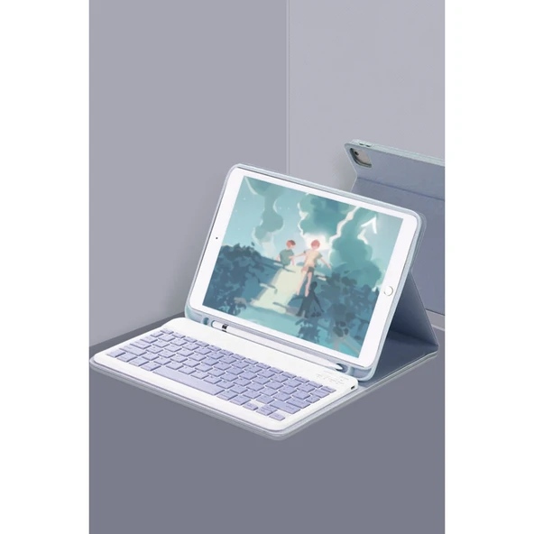 Samsung Galaxy X510 Tab S9 Fe 11 Kılıf Kc01 Smart Klavyeli Tablet Kılıfı - Lacivert ürün görseli 1