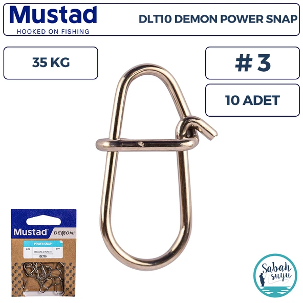 Mustad Demon DLT10 Power Snap Klips #3 35kg (10 Adet) ürün görseli 1