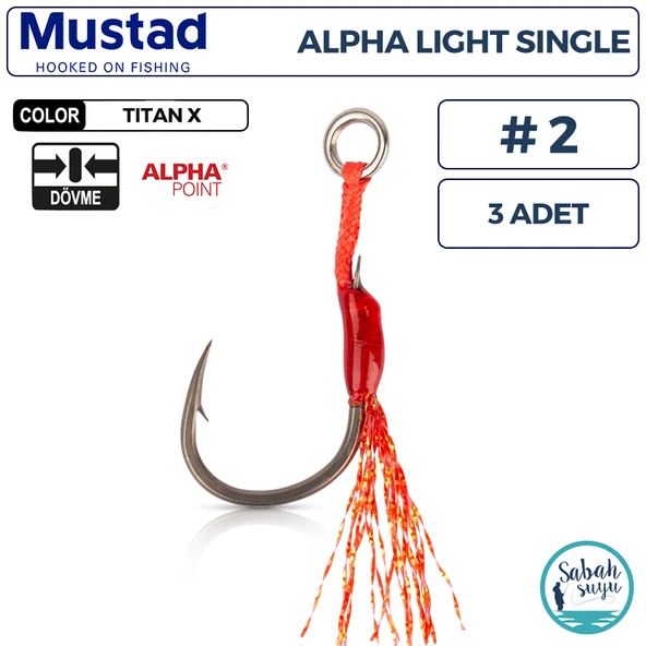 Mustad AS1 AP Light Tekli Asist İğne TX #2 (3 Adet) ürün görseli 1