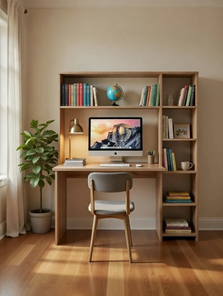 Pema Home %100 MDF KİTAPLIKLI ÇALIŞMA MASASI ürün görseli 1