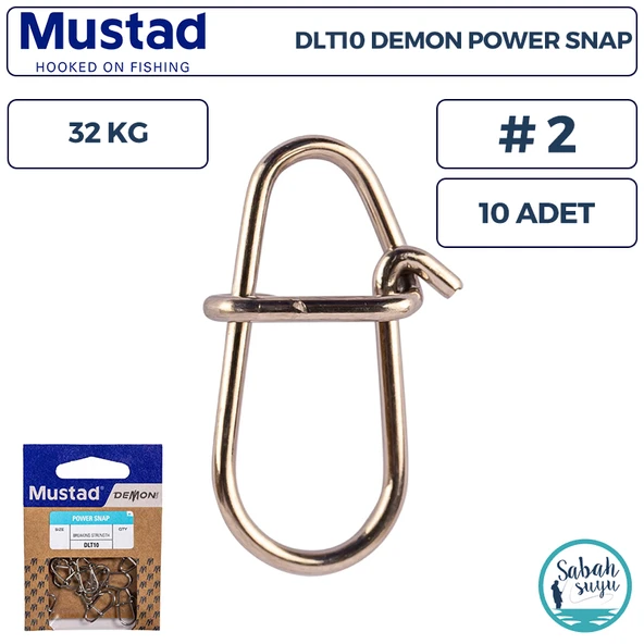 Mustad Demon DLT10 Power Snap Klips #2 32kg (10 Adet) ürün görseli 1