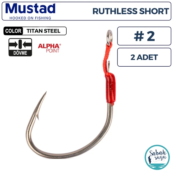 Mustad AS5 AP Ruthless Short Tekli Asist İğne TS #2 (2 Adet) ürün görseli 1