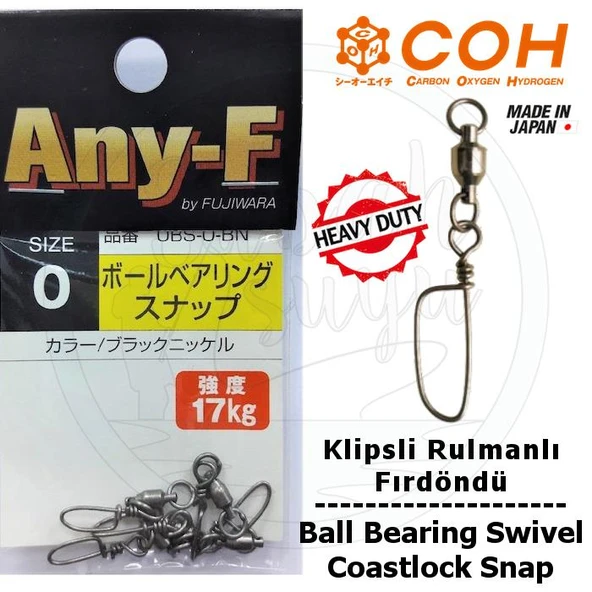 COH Klipsli Rulmanlı Fırdöndü EX #0 17kg (Heavy Duty / Coastlock Snap) ürün görseli 1