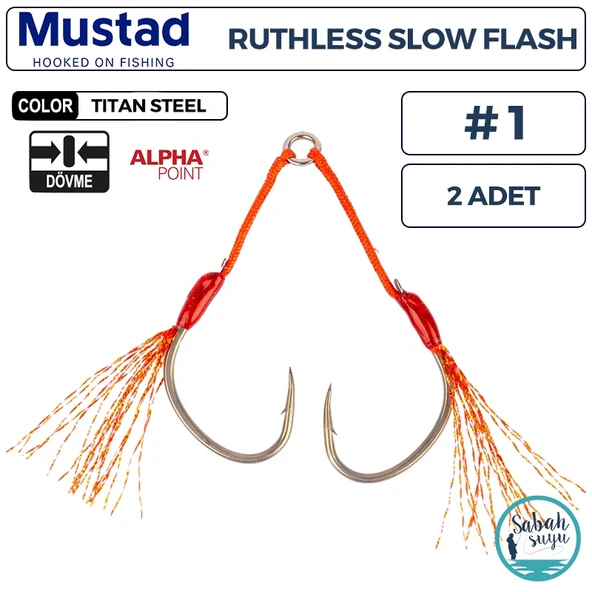 Mustad AS4 AP Ruthless Slow Flash Çiftli Asist İğne TS #1 (2 Adet) ürün görseli 1