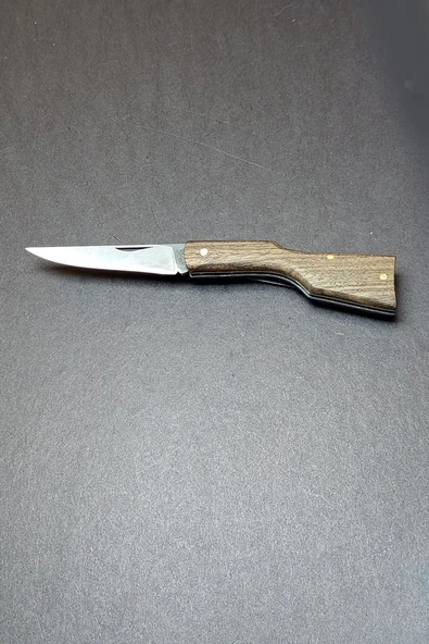 Depotrend Tüfek Formunda Özel Üretim 4034 Çelik Ahşap Çakı (18 cm) ürün görseli 1