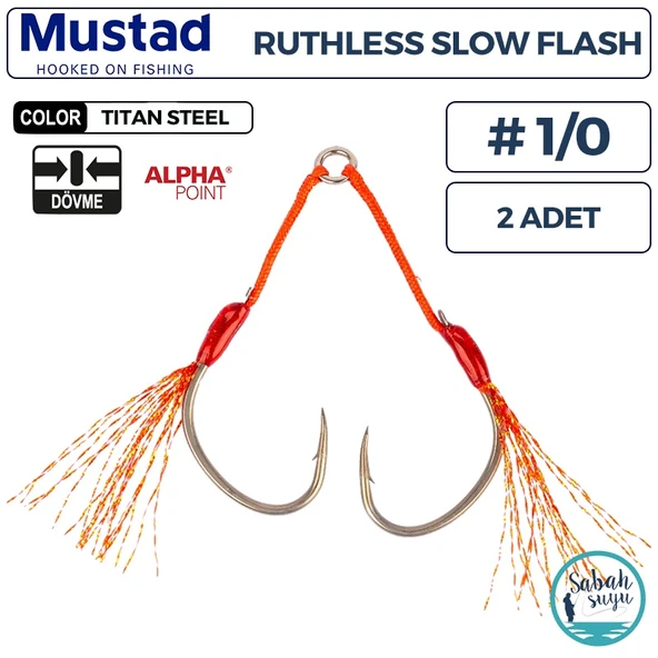 Mustad AS4 AP Ruthless Slow Flash Çiftli Asist İğne TS #1/0 (2 Adet) ürün görseli 1