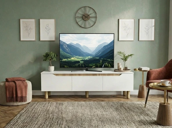 Pema Home %100 MDF TV ÜNİTESİ ÇOK AMAÇLI DOLAP ürün görseli 1