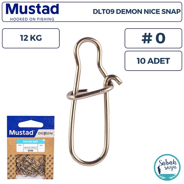 Mustad Demon DLT09 Nice Snap Klips #0 12kg (10 Adet) ürün görseli 1