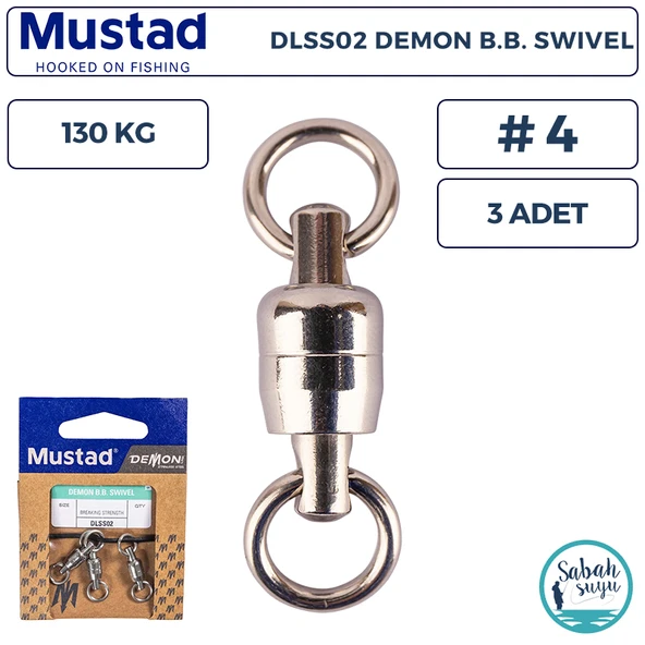 Mustad Demon DLSS02 Bilyalı Fırdöndü #4 130kg (3 Adet) ürün görseli 1