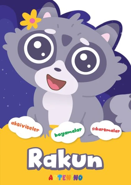 Şekilli Hayvanlar Serisi - Rakun Aktivite Boyama Çıkartma Kitabı ürün görseli 1