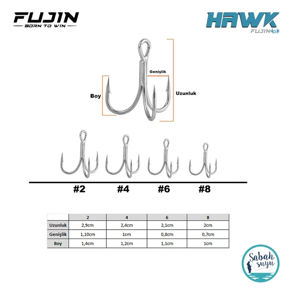 Fujin Hawk Super Anti Rust Üçlü İğne #4 (6 Adet) - Resim 2