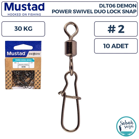 Mustad Demon DLT06 Klipsli Fırdöndü #2 30kg (10 Adet) ürün görseli 1